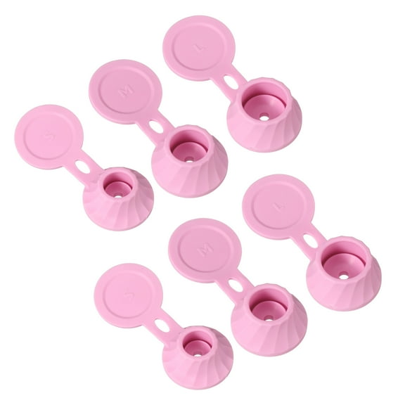 Uxcell 6Pcs Bottle Emptying Caps 3 Sizes Shampoo Upside Down Bottle Caps, Pink