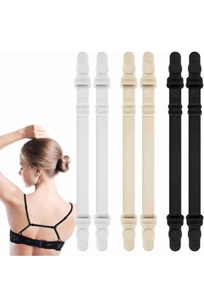 6 Pcs Bra Strap Clips,Bra Strap Holder,Adjustable Racer Back Bra-Strap Anti-Slipping Shoulder Retainer Comfortable&Elastic Hide Style Tricolor Women'S Bras Straps for Most Underwear(Black,White,Skin)
