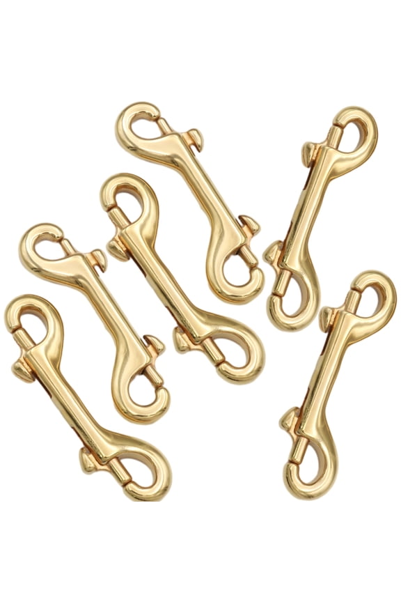6 Pcs Brass Clips, Double-Ended Swivel Connectors, 3.54 in Heavy Duty Snap Hooks, Ideal for Keychains, Lanyards, Wallets, Crafts, Corrosion-Resistant Fasteners