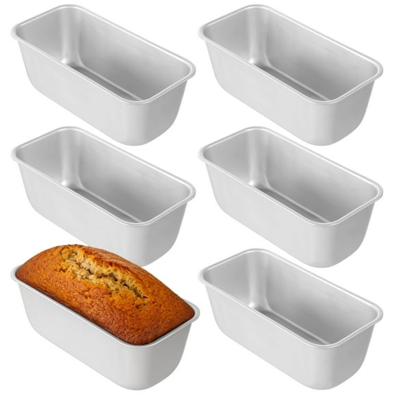6 Pcs Bread Loaf Pans, Rectangular Bread Baking Molds, Deep Aluminum Alloy Baking Tins for Homemade Bread, Baking Pans for Brownies, Banana Breads, Meatloaf, Pound Cakes