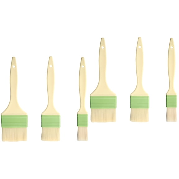 6 Pcs Brush Baking Cooking Oil Wooden Kitchen Tool Grilling Basting Food