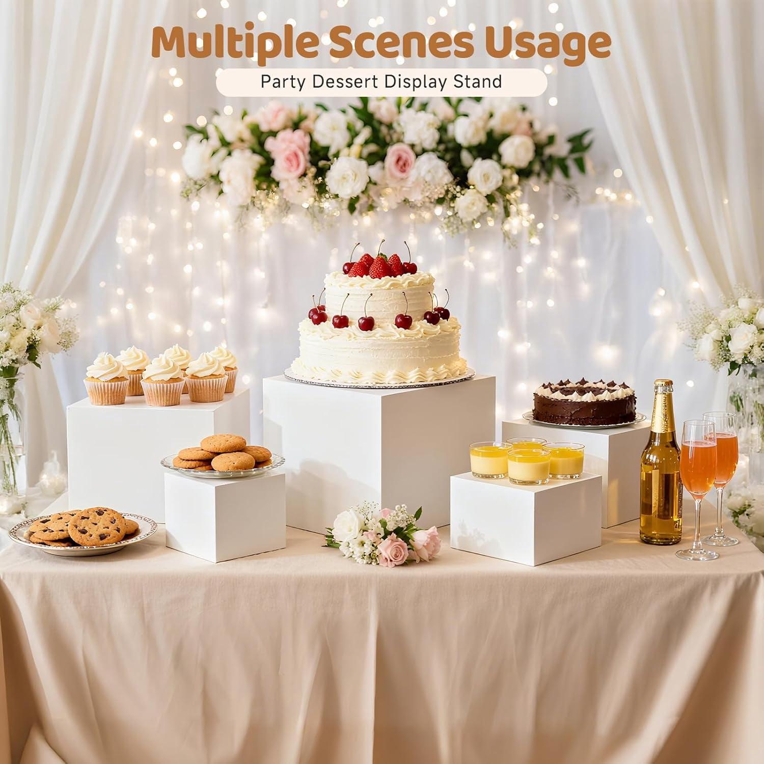 W Riser On Buffet 6 Pcs Buffet Risers and Stands, Large Food Risers for Buffet Table ...
