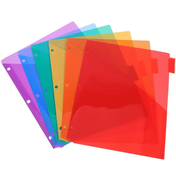 GOOHOCHY 6pcs Plastic Binder Dividers with Tabs Multicolor 3 Ring Dividers for A4 and Letter Size Binders
