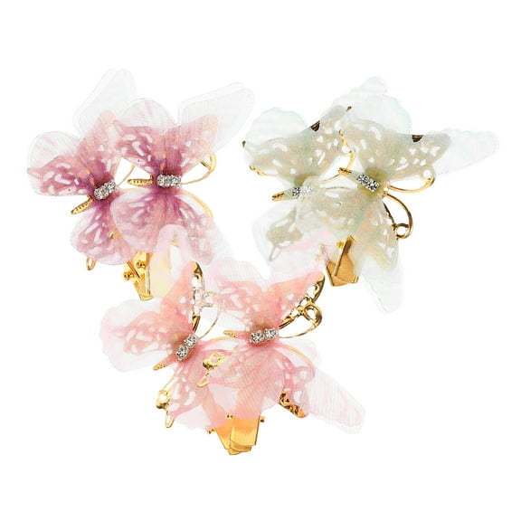 6 Pcs Butterfly Hair Accessories for Women Goth Clips Three-dimensional Hairpin