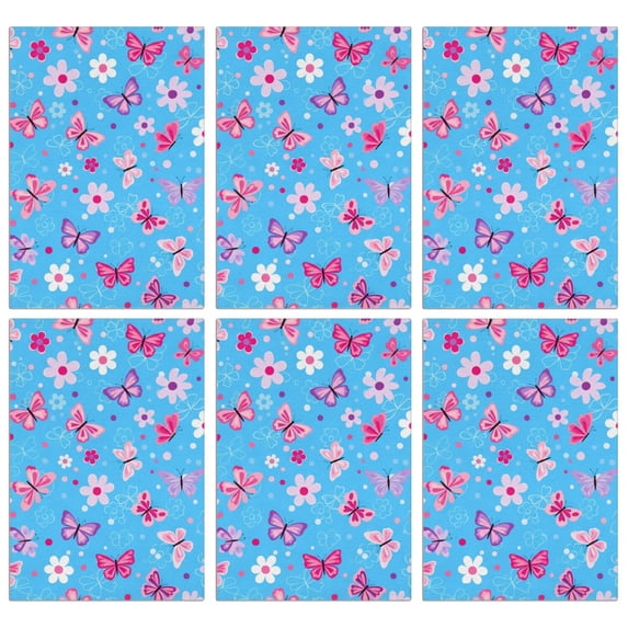 6 Pcs Butterfly and Floral Pink Pattern Funny Kitchen Towels, Microfiber Dish Towels, Kitchen Tea Towels Set 18" X 26"