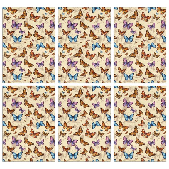 6 Pcs Butterfly and Monarch Orange Pattern Funny Kitchen Towels, Microfiber Dish Towels, Kitchen Tea Towels Set 18" X 26"