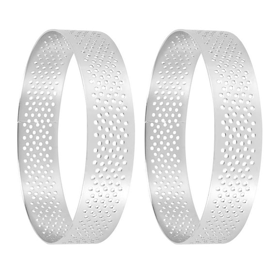 6 Pcs Cake Mold Fruit Stainless Ring Egg Tart Molds Hole Style Steel Rings Oval Mini Baking Pans