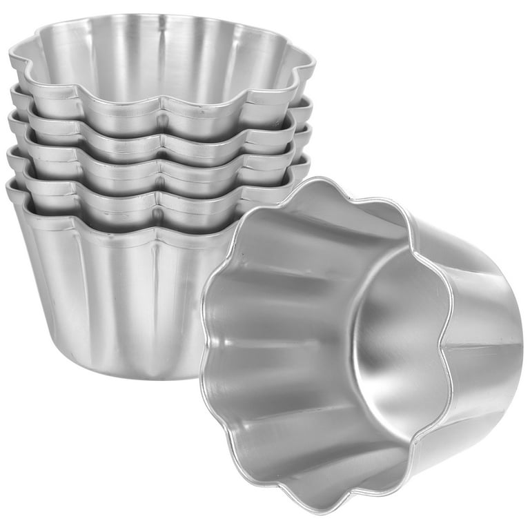 6 Pcs Cake Mold House Cake Pan Non-stick Pudding Molds Puto Cup Metal  Baking Mold Jelly Making Molds