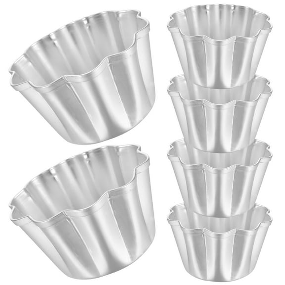 6 Pcs Cake Mold Pudding Molds for Steaming Muffin Metal Baking Loaf Bread Pan Chocolate Tart Puto Cup