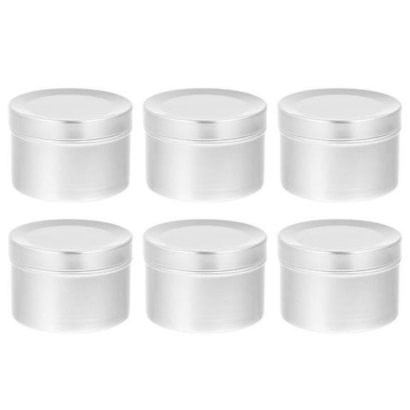 6Pcs Aluminum Tin Cans Refillable Round Shaped Jar Containers