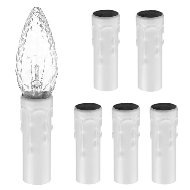 6 Pcs Candle Light Socket Covers Drip Sleeves Candelabra Base