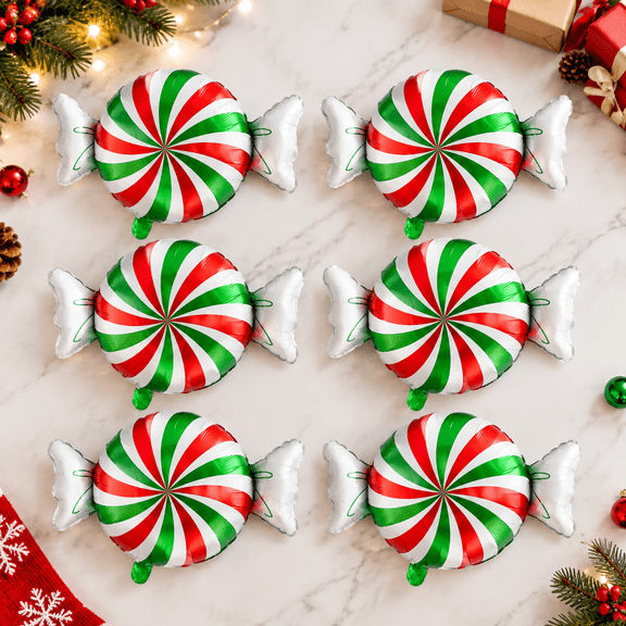 6 Pcs Candy Balloons 27 Inch Red Green Candyland Balloons