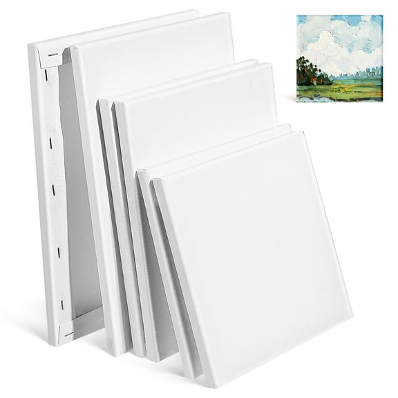 Durable Canvas Boards for Painting with Comfortable Cotton Surface White 6 Pcs 11.8x15.7 Inches
