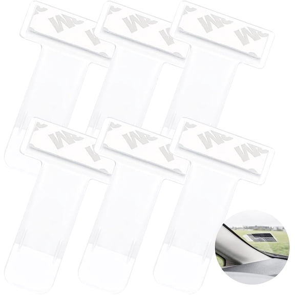 6 Pcs Car Transparent Invoice Ticket Folder Car Windscreen Window Parking Permits Ticket Holder Clip