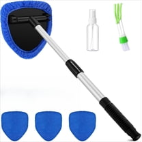 6 Pcs Car Windshield Cleaner Tool Kit with Extendable Handle, Microfiber Towel Pads, Brush, Empty Spray Bottle for Auto Glass Wiper Suvs Rvs & Home Windows(multicolored）