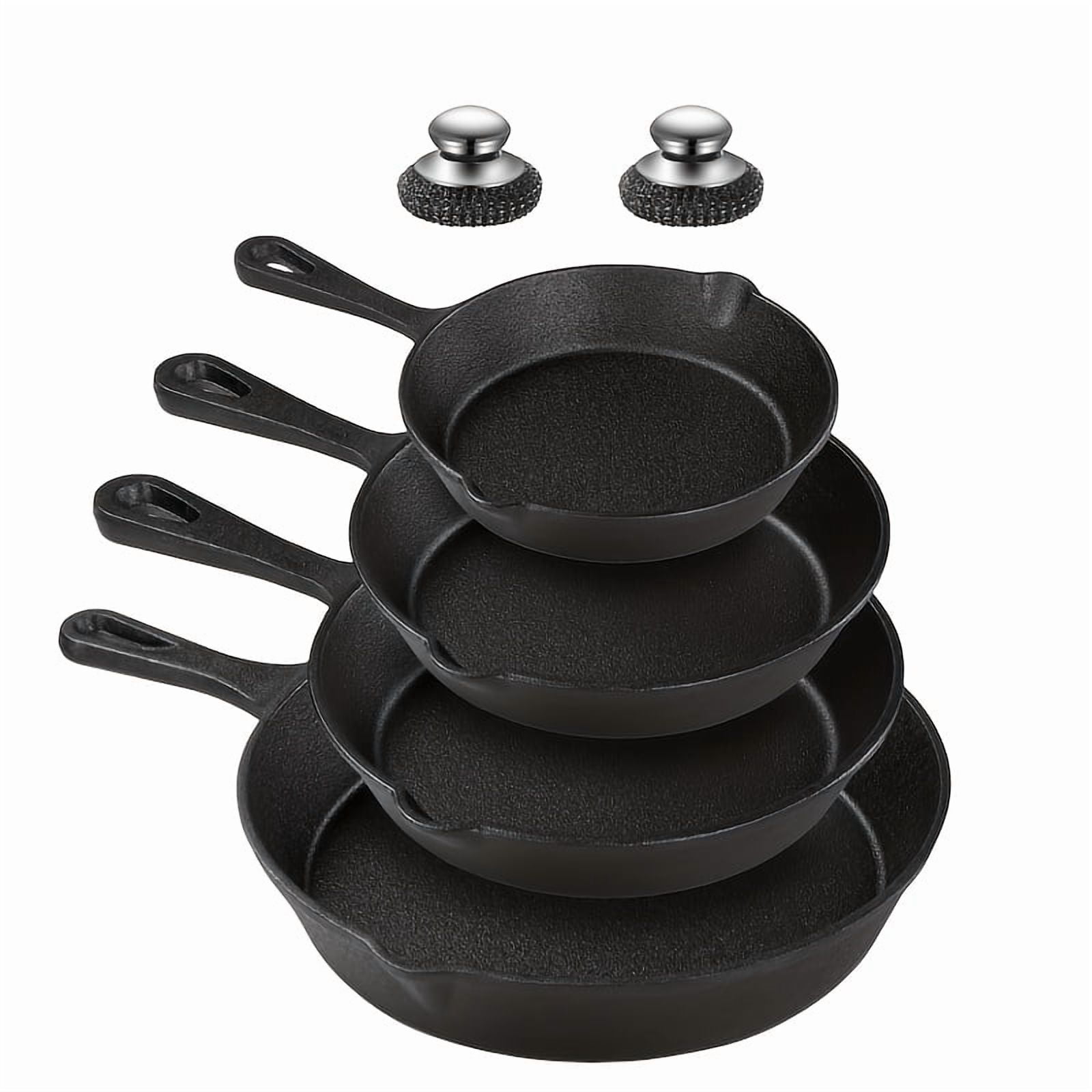 【6 Pcs】Cast Iron Skillet Set, Uncoated Healthy Frying Pan Set for Induction Gas Stove, Pre-Seasoned Kitchenware Gift Box for Mom, Holiday Cooking Gift with Multi-Functional Cooking Utensils - Walmart.com