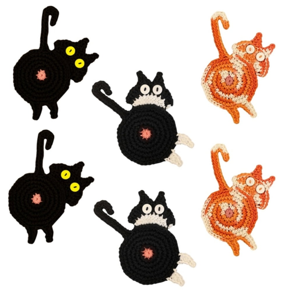 Set Of 4 Cat Coasters – Non-Slip PVC Cup Mats For Hot & Cold Drinks-624797