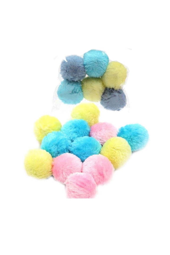 6 Pcs Cat Toys Furry Rattle Ball for Cat & Kitty