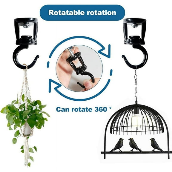 6 Pcs Ceiling Hooks for Hanging Plants,Heavy Duty Metal Plant Hooks, Screw in Birdfeeders