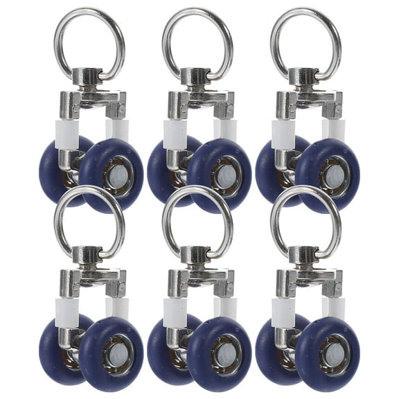 6pcs Curtain Track Rollers Twin Wheeled Carriers Curtain Track Silent Runners