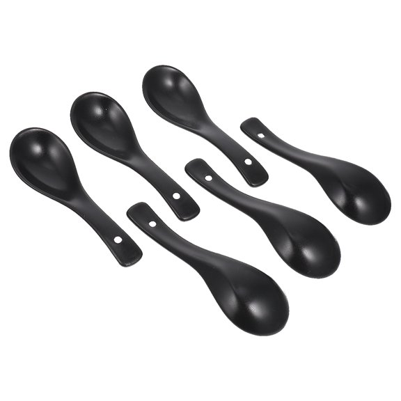 TABLZONE Ceramic Soup Spoons Set of 6, Appetizer Spoons for Adults, Daily Use Tableware
