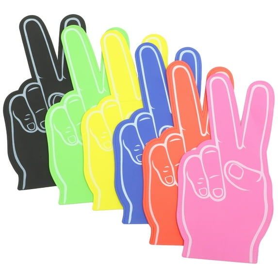 GOOHOCHY 6Pcs Assorted Color EVA Foam Fingers for Sports Events and Competitions