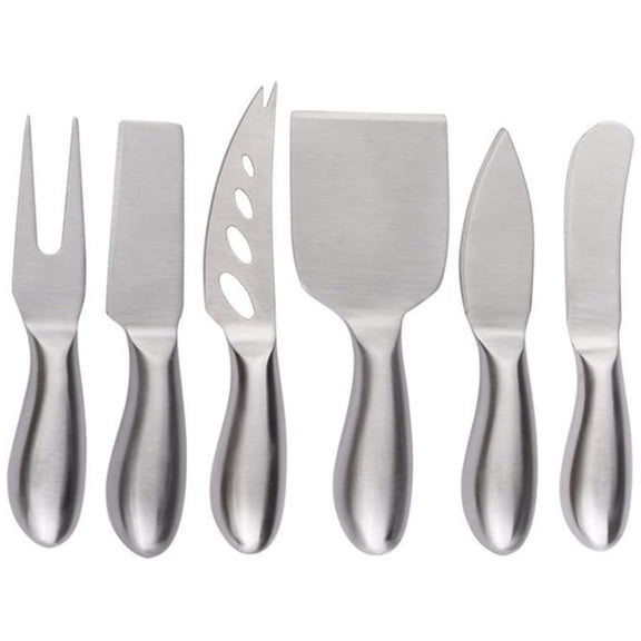 6 Pcs Cheese Knives Set,Kitchen Cheese Cutters,Charcuterie Board Accessories Cheese Spreader Knife Kit,Stainless Steel Butter Slicers,Kitchenware Cheese Slicer for Pastry ChristmasSilver