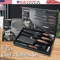 thumbnail image 1 of MDHAND 6-Piece Professional Kitchen Knife Set, High Carbon Stainless Steel Forged, for Chef Cooking Cutting Slicing, Brown, 1 of 11