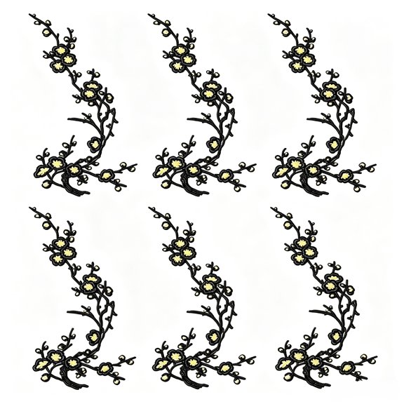 6 Pcs Cherry Blossom Patches, Floral Vine Trim Adds Elegant DIY Decoration To Jeans Backpacks Jackets Hats Shirts Bags and Craft Projects