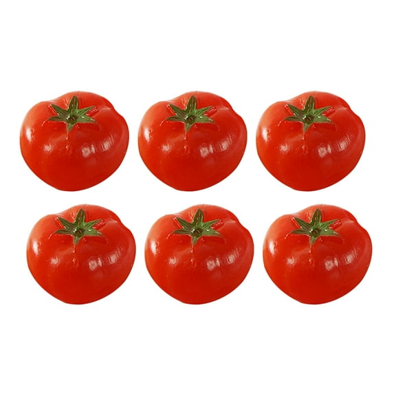 WORGEOUS Fake Tomatoes Mini Artificial Tomatoes Red PVC 6pcs