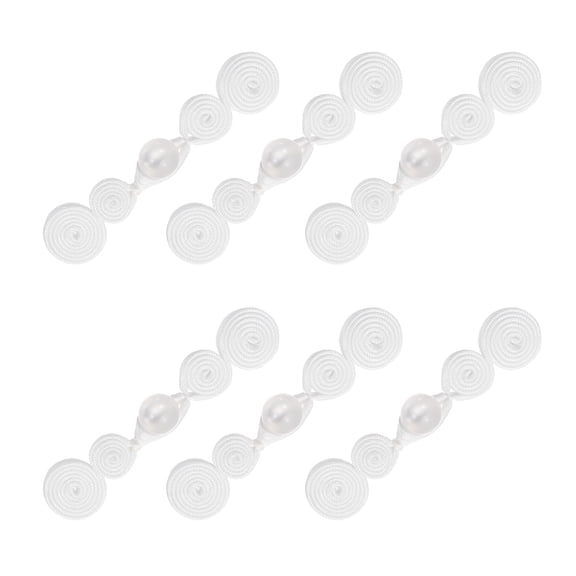 6 Pcs Chinese Knots Frog Buttons Closure Handmade Gourd Shape Sewing Buttons White Gourd Buckle with Jade for Cheongsam Dresses Shirts Sweater Cloak Coat, 0.59" 2.76"