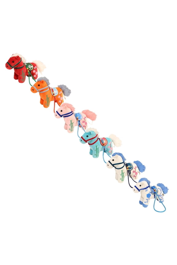6 Pcs Chinese Zodiac Horse Plush Toy, 2026 Year of The Horse Hanging Plush, Adorable Stuffed Animal Doll with Lanyard, 2026 Cute Mascot Animals Gift