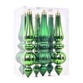 thumbnail image 1 of 6 Pcs Christmas Ball Drop Finial ornaments,6.69 inch Christmas Plastic Finial Drop Balls,Rustic Finial Vintage Hanging ornaments,Xmas Finial Christmas Tree Decoration for Holiday Farmhouse,Z-Green, 1 of 4