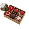 thumbnail image 1 of 6 Pcs Christmas Ball Ornament Felt Ball Ornament Decorative Gifts Party Supplies Hanging Decoration for Holiday Housewarming, 1 of 6