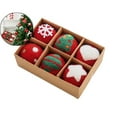 thumbnail image 1 of 6 Pcs Christmas Ball Ornament Felt Ball Ornament Decorative Gifts Party Supplies Hanging Decoration for Holiday Housewarming, 1 of 6