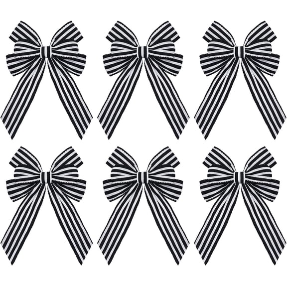 6 Pcs Christmas Burlap Bows Knot Ribbon Bows Natural Rustic Burlap Wreath Decorative Bowknot Ornament for Christmas Decorate Tree Festival Holiday Party Supplies