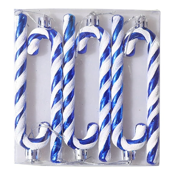 6 Pcs Christmas Candy Cane Ornaments, Candy Cane Decoration for Christmas Tree, Christmas Hanging Ornament, Multi-Color Festive Hanging Decor, Candy Cane Decor for Holiday Home & Party Favors