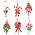 thumbnail image 1 of 6 Pcs Christmas Candy Lollipop Ornament Set Vibrant Red White Candy Cane Ornament Xmas Hanging Lollipop Pattern Decorations with Rope for Xmas Holiday Festival Decor, 1 of 8