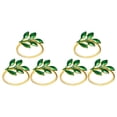 thumbnail image 1 of 6 Pcs Christmas Napkin Rings Leaf Buckle (green) 6pcs Greenery Decor Delicate Holders Dining Table Metal Alloy, 1 of 6