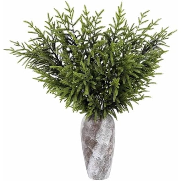 6 Pcs Christmas Norfolk Pine Branches - 36" Artificial Norfolk Branch Faux Stem Greenery Pine Picks for Vase DIY Crafts Garland Wreath Xmas Indoor Outdoor Home Decor$$Home Decor, Kitchen, & Other