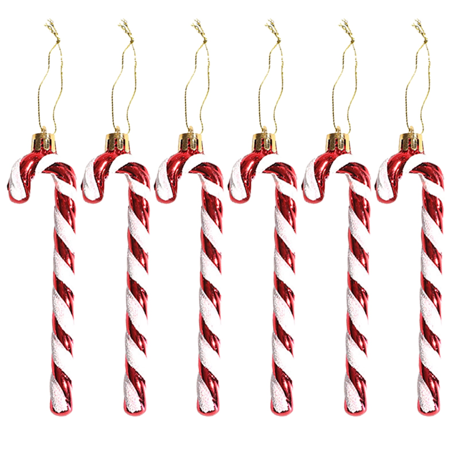 6 Pcs Christmas Plastic Candy Cane Xmas Tree Hanging Candy Cane
