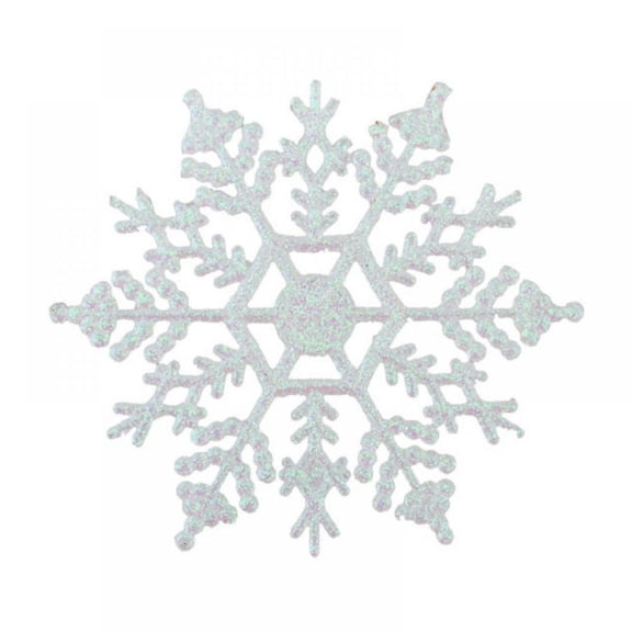 6 Pcs Christmas Snowflake Ornaments Plastic Glitter Winter Snowflakes Large Snow Flakes for Hanging Christmas Tree Decorations Wedding Frozen Birthday Party Supplies Xmas Home Decor,4 Inch