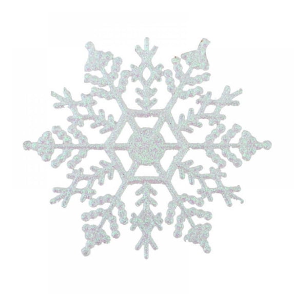 6 Pcs Christmas Snowflake Ornaments Plastic Glitter Winter Snowflakes Large Snow Flakes for Hanging Christmas Tree Decorations Wedding Frozen Birthday Party Supplies Xmas Home Decor,4 Inch