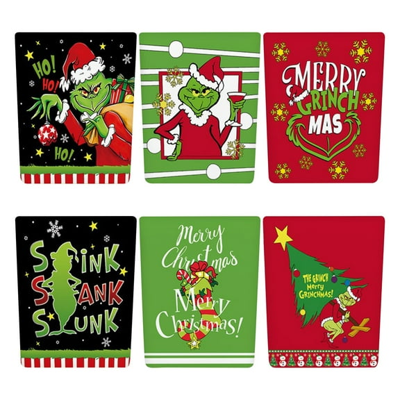 6 Pcs Christmas Theme Chair Back Covers, Washable Chair Protector Slipcovers Festival Decoration For Home Kitchen Dining Room (19.6x23.6 Inch)