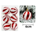 thumbnail image 1 of 6 Pcs Christmas Tree Decorations Ball Ornaments, Shatterproof Baubles for Xmas Tree Decor, Peppermint Candy Cane Swirl Design,Hanging Set for Holiday Parties, 1 of 1