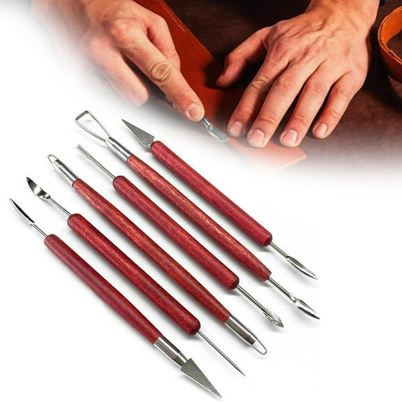 6 Pcs Clay Sculpting Modelling Tools,Pottery Air Dry Clay Tool Sculpting Set,Double-Ended Stainless Steel Wax Clay Sculpting Carving DIY Tools,Polymer Clay Tools for Art Crafts DIY Pottery Sculpture