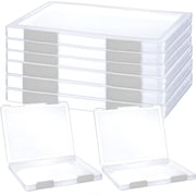 6 Pcs Clear A4 File Portable Project Case, Plastic Storage Box for 8.5" x 11" Letter Paper, Scrapbook Paper Storage Boxes Documents Magazines Holder