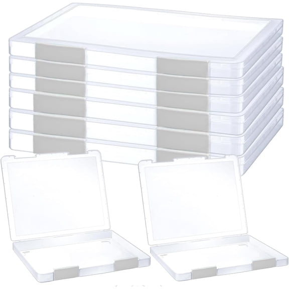 6 Pcs Clear A4 File Portable Project Case, Plastic Storage Box for 8.5" x 11" Letter Paper, Scrapbook Paper Storage Boxes Documents Magazines Holder