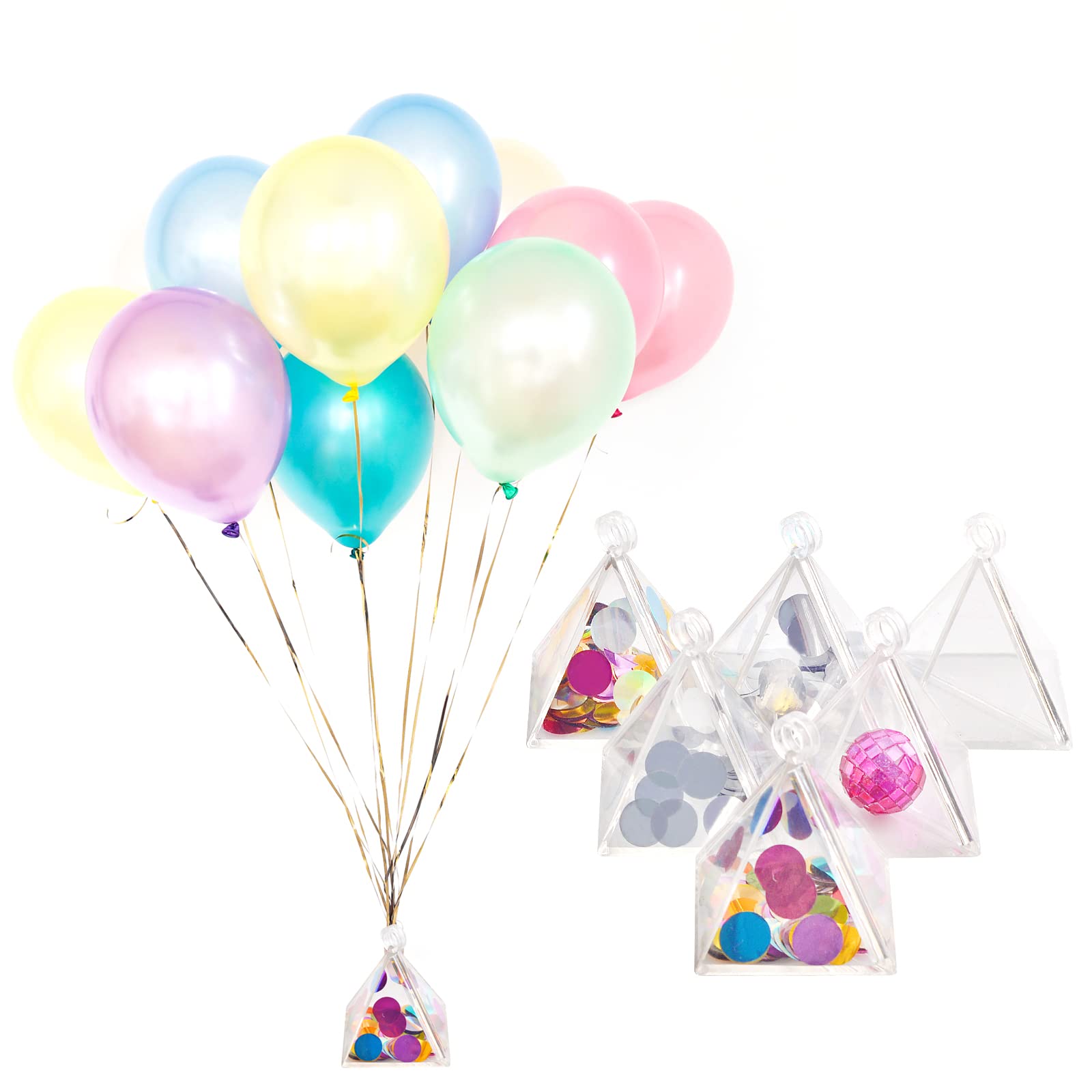 6 Pcs Clear Arcylic STF9 Balloon Weight set Wrapped Balloon Weights for