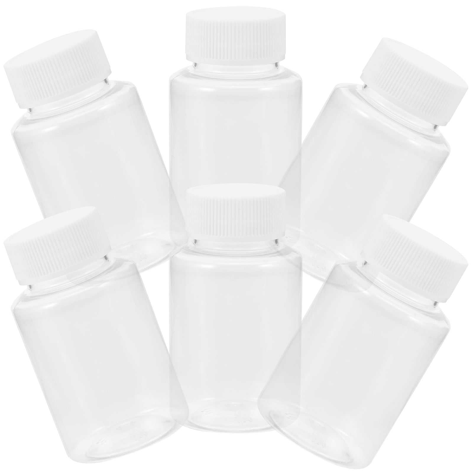 6 Pcs Clear Bottles Capper Oil Sample Small Reagent Empty Chemical with
